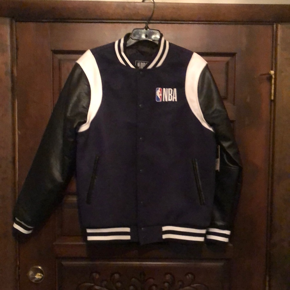 NBA Navy and Black Varsity Jacket size S NWT
